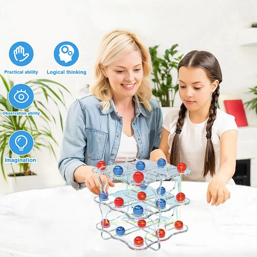 

3D Chess Board Game Logic Training, 2 Players Kids Adults Educational Clear Chessboard Toy, Brain Thinking Gift