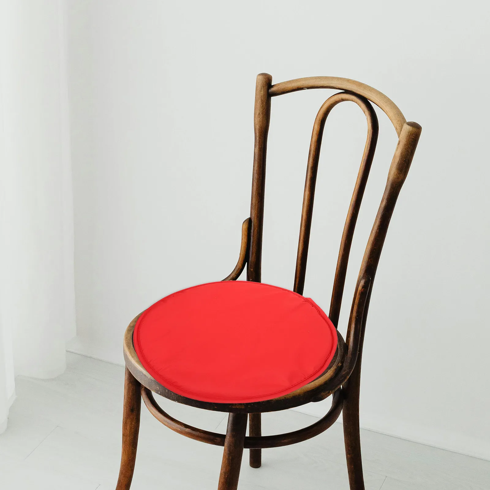 1Pcs Round Seat Cushion Thickened Sponge Cushion for Home Office Restaurant Chair Dining Sofa Red Diameter 38Cm Comfortable