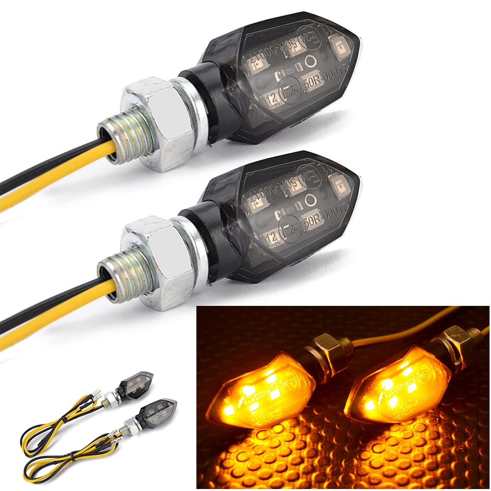 

12V LED Motorcycle Small Turn Signal light Amber Blinke Indicators Light For Kawasaki Yamaha Honda Suzuki