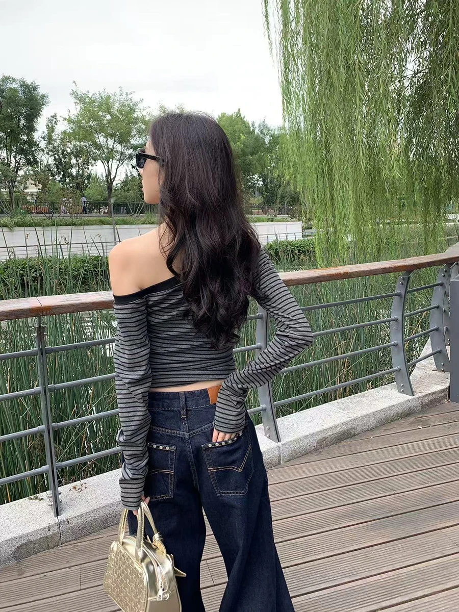 

Женские джинсы с высокой талией и широкими штанинами, осенняя новинка, американский уличный стиль, с заклепками, прямого кроя, длинные брюки