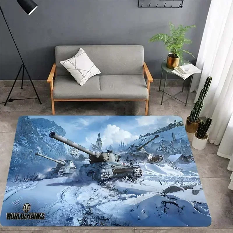 

3D game tank world carpet, living room bedroom housewares children room play mat, Bathroom Kitchen Carpet Christmas present