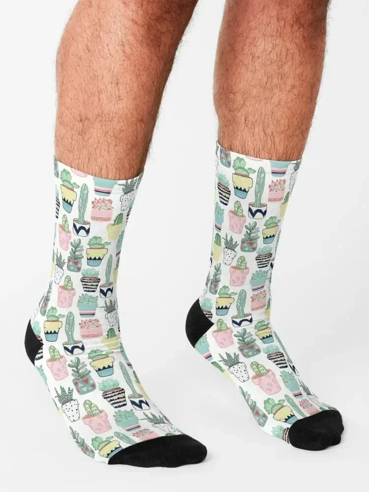 Cute Cacti in Pots Socks cartoon fashionable short summer Boy Child Socks Women's