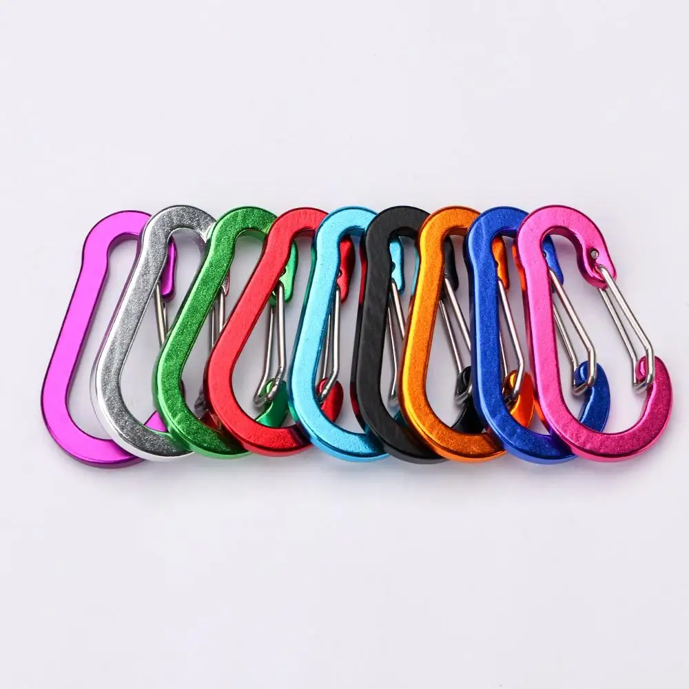 Outdoor Durable Fishing S-shape Hook Aluminium Alloy Snap Clip Spring Buckle Carabiner Keychain