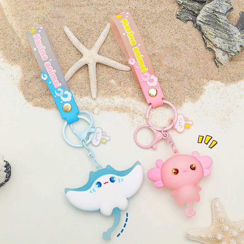 Creatieve zeedier sleutelhanger cartoon hanger speelgoed pop tas hangende ornamenten leuke sleutelhanger decoratie speelgoed sieraden geschenken