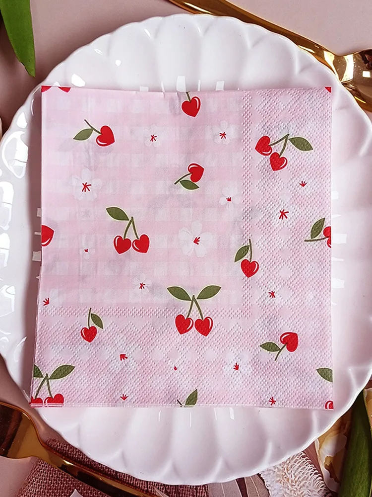   Tovaglioli da tavola stampati floreali Asciugamani Par Asciugamani caldi transfrontalieri Fazzoletti in fibra originale a due strati senza Fra...