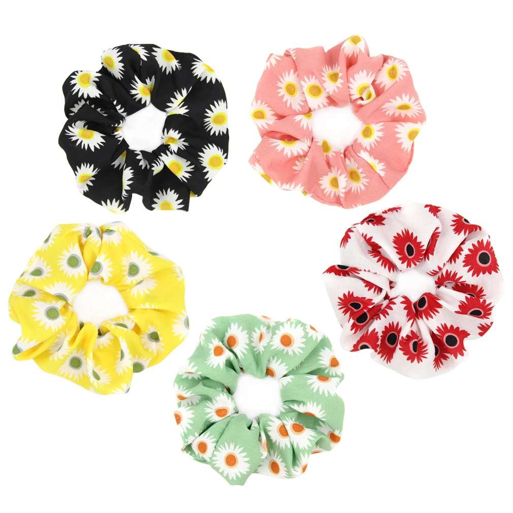 

Furling Girl 1pc Sunflower Print Polyester Fabric Large Colon Headbands for Women Elastic Hair Scrunchies Hair Ties Accessories