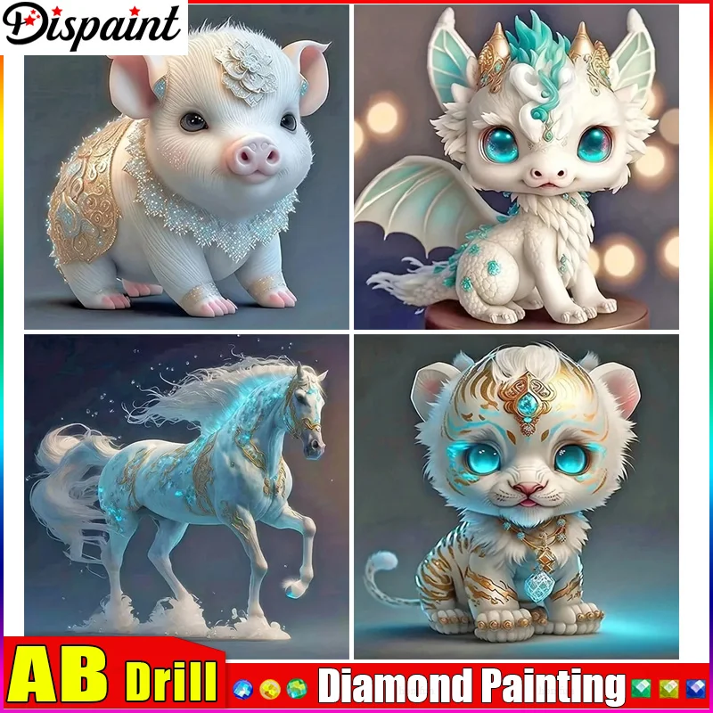 

Dispaint AB 5D Diy Алмазная картина Вышивка крестиком "Дракон Лошадь Тигр" Домашний декор Полный стразы Инкрустация Алмазная вышивка