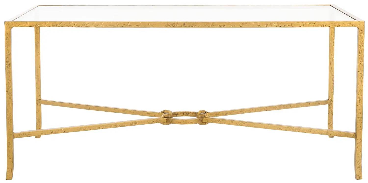 

Журнальный столик прямоугольной формы с металлическим основанием из латуни и стеклянной столешницей (полностью собран), на заказ