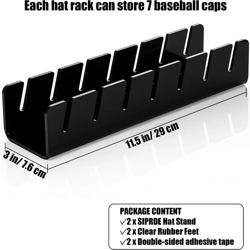 Hat Display Stand Baseball Cap Storage Rack Clear Acrylic Hat Holder For Bedroom Closet Dresser Hats Organizer