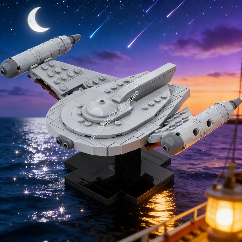 274 peças MOC Space 1 T Liss Class Romulan Bird Prey, Blocos de Montar de Grande Porte, Brinquedo de Arquitetura, Presentes de Natal, Blocos para Crianças