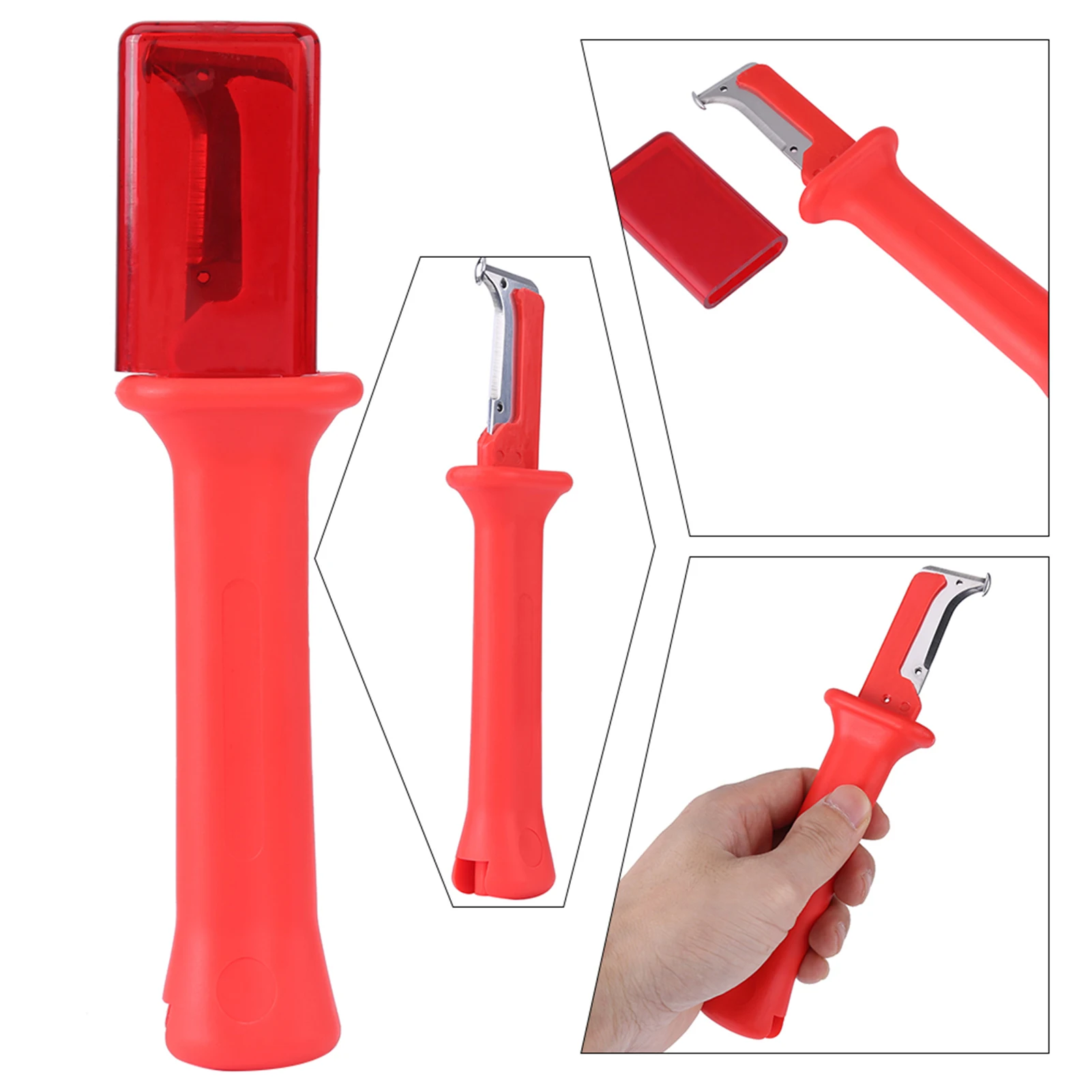 

Wire Stripper, 1 PC Electrical Insulation Cable Wire Stripper Cutter Insulated Handle Tool with Cap Red