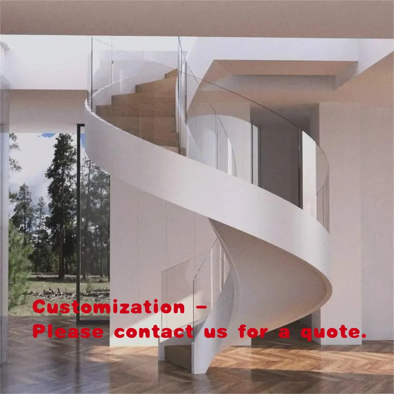 

custom.Luxury Modern Duplex Staircase Floating Step Design Iron Straight Glass Balustrade LED Lighting Indoor O