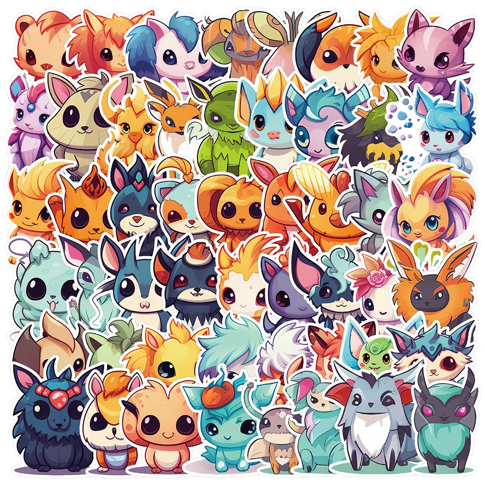 

10/30/50PCS Cute Pokemon Eevee Stickers Anime Cartoon Graffiti Decals Toys DIY Notebook Laptop Phone Waterproof Sticker for Kids