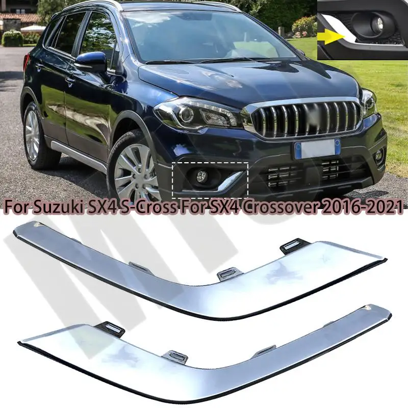 Voor Suzuki Sx 4 S-Cross Sx4 Crossover 2016-2021 71751754r10-0pg 7176174r10-0pg Auto Voor Mistlamp Chroom Sierdeksel Garnering