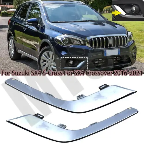 Para Suzuki SX4 S-Cross SX4 Crossover 2016-2021 7175174 R10-0PG 7176174 R10-0PG Auto luz antiniebla delantera lámpara cromo cubierta guarnición