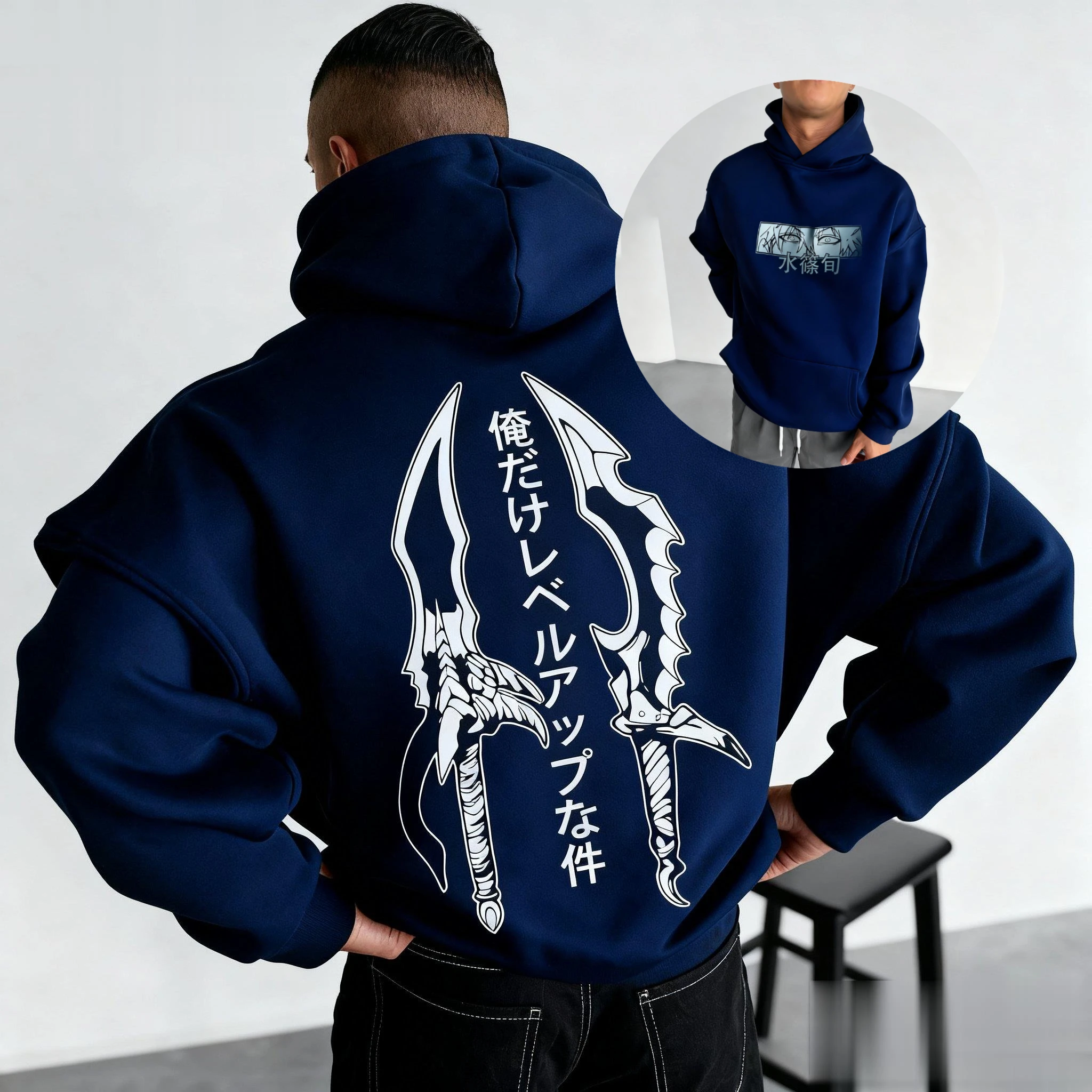 

Jujutsu Kaisen уличная одежда для мужчин и женщин пуловер с капюшоном аниме принт оверсайз повседневная толстовка модный графический свитер с капюшоном осень