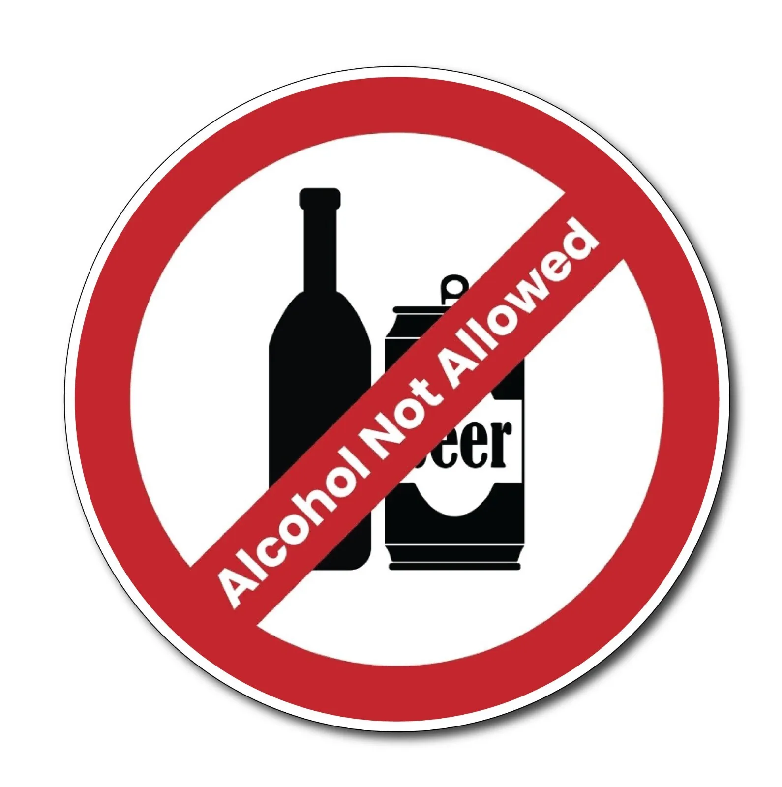 No Alcohol Sticker Alcohol Free Warning Decal Warning Signs