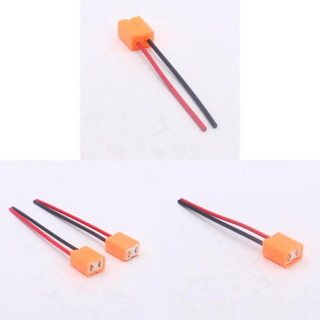 

2PCS Ceramic H7 Furlight Adapter Repair Sockets DC12V 24V 2-проволочная фары-фары керамическая штепсельная штекер