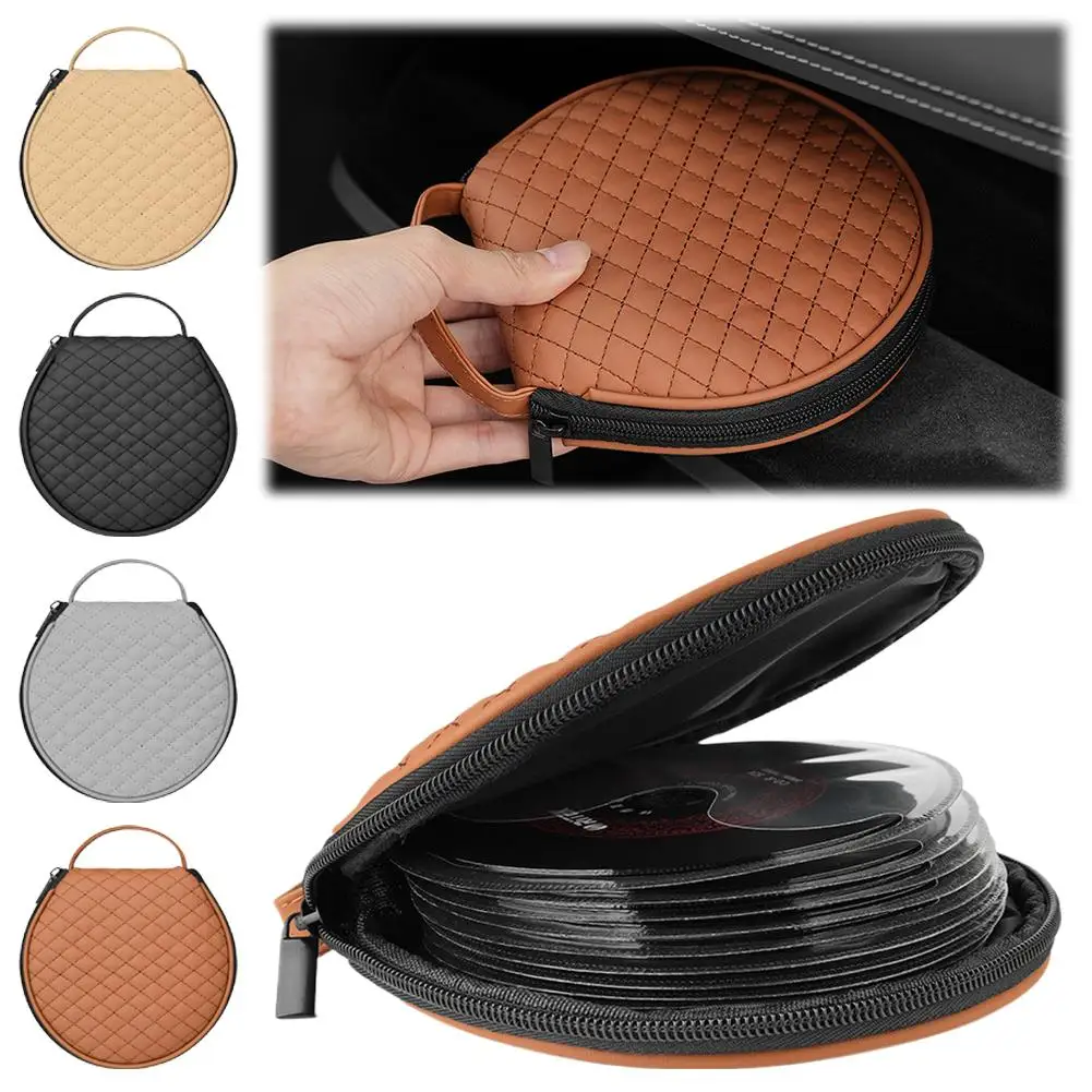 

Portable 20Capacity CD/DVD Bag PU leather Carrying Storage Bag for CD Disc Dustproof Protective Storage for Car Home Office