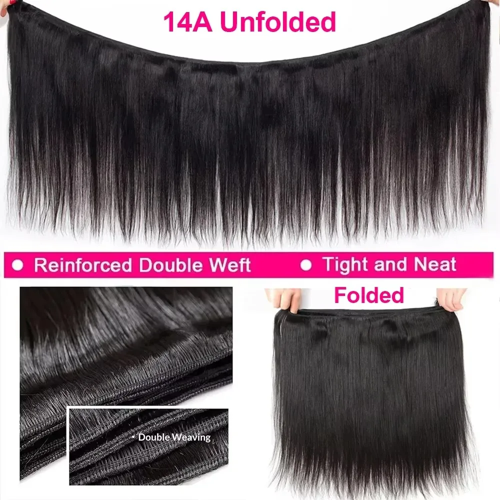 اللون الطبيعي 1B البرازيلي 100% شعر بشري غير معالج حزم مستقيمة 30 40 بوصة 3/4 حزم لحمة مزدوجة السائبة تجديل الشعر