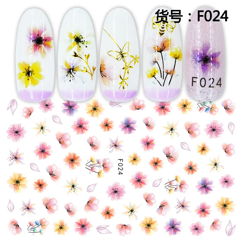 3D Dandelion Peach Blossom Maple Leaf Nail Sticker Nail Art Decoration Color Flower Nail Decal Nail Art Supplies Nail Parts