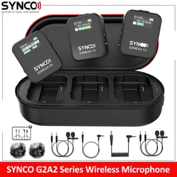 SYNCO G2A2 G2A2 Pro G2 A2 Max G2 A2 Mega Wireless Lavalier Microphone with Charging Case for Smartphone Camera Vlogging Streamin