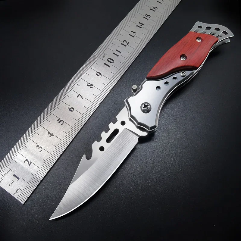 Newest Stainless Steel Folding Knife Fillet Knife fishing boat fishing accessories wood Handle  Carry Camping Meat Cutting