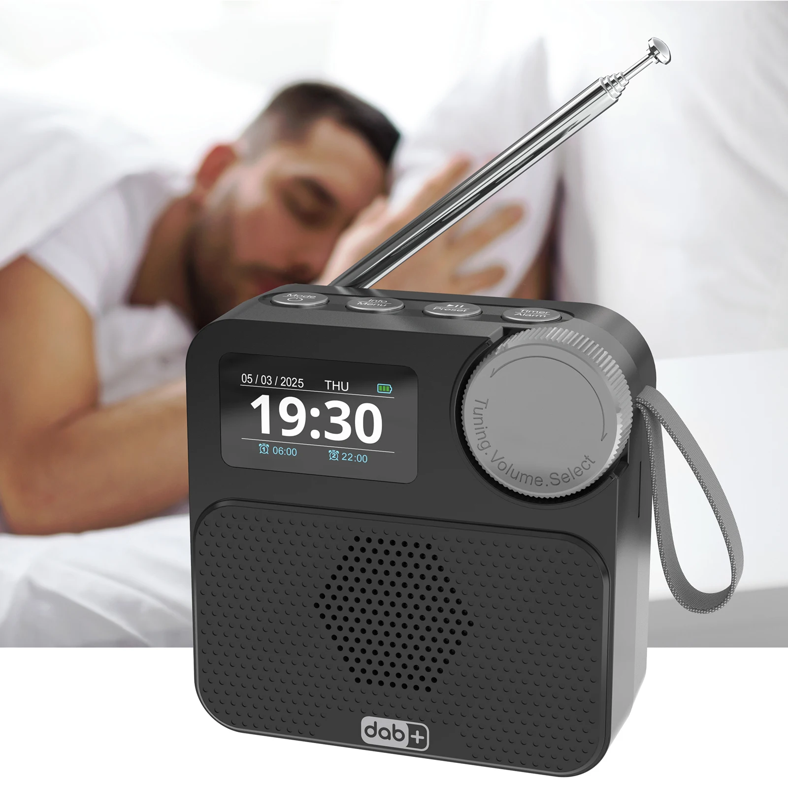 

Bluetooth-совместимое цифровое радио с встроенным аккумулятором, портативное FM-радио с цветным дисплеем 1,47 дюйма, внешний антенный приемник
