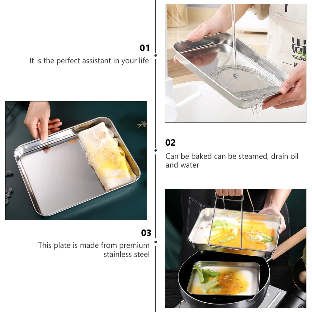 2 PCS ถาดอบย่าง Bakeware กระทะกระทะ Crackers ทอดครัวแผ่นร้านอาหารจีนขนมปังแซนวิชสุทธิ