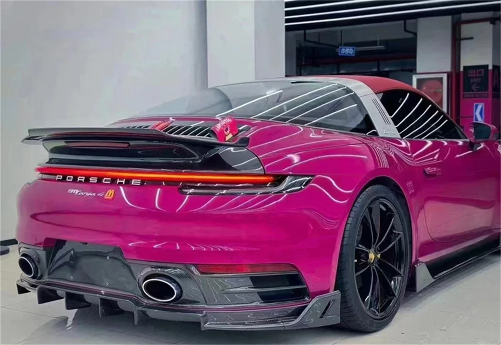 

Комплект заднего диффузора из углеродного волокна в стиле X для Porsche 992 911, спортивный дизайн