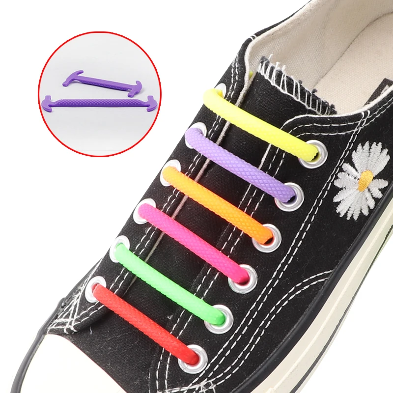 

16 Pcs Elastic No Tie Shoe Laces Silicone Shoelaces For Sneakers Lazy Lace Easy To Put On And Take Off Simple Rubber Shoelace