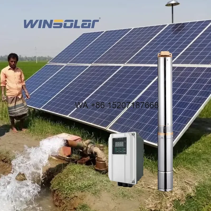 Wmwmnu DC Deep Well Submersible Solar Power Water Pump System for Agriculture Irrigation Solar Borehole Pumps