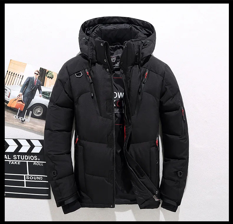 Brand Luxury Men's Winter Down Jacket Coats Parkas Man Clothes Hooded Padding Padded Puffer Jackets Man Bread Outerwear HXY51865
