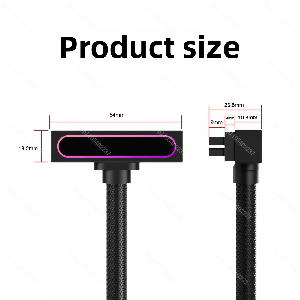 Side Out 24PIN Desktop Computer Graphics Card Power Extension Cable ARGB Sync