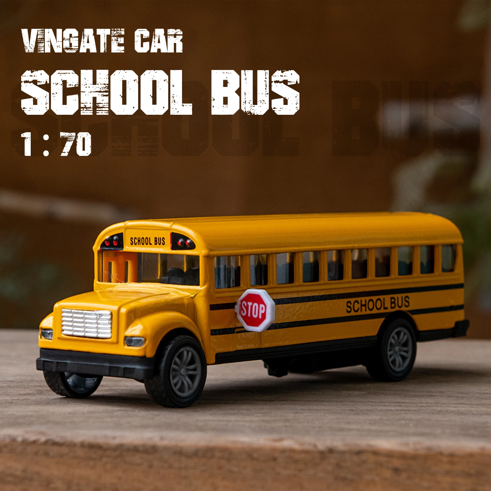 1:70 Alloy High Quality School Bus Car Model Classic Pull Back Car Miniature Vehicle Replica For Collection Gift for Kids