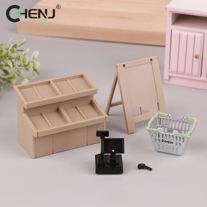 1pc Dollhouse Miniature Furniture Coffee Maker Coffee Cup Storage Shelf Simulation Dollhouse Decor DIY Toys Doll House