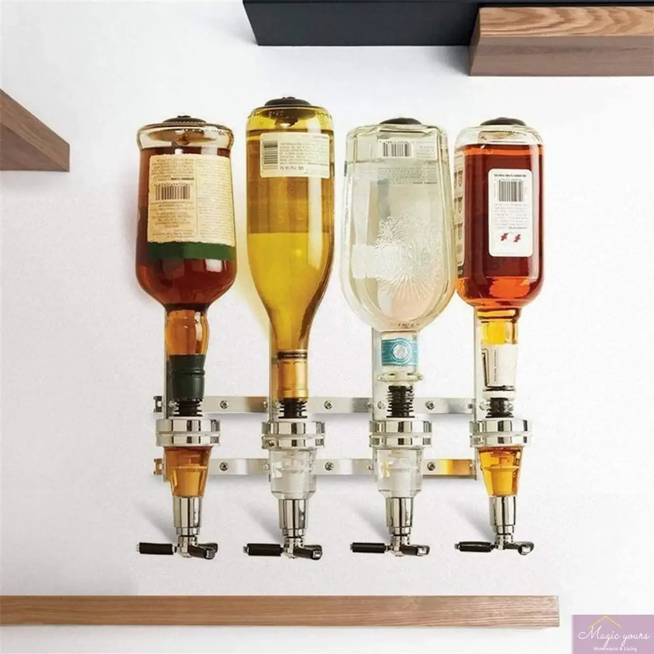 เครื่องจ่ายไวน์ต่างประเทศแบบติดผนังแท่นวางไวน์สำหรับใช้ในครัวเรือนอุปกรณ์สำหรับเทไวน์