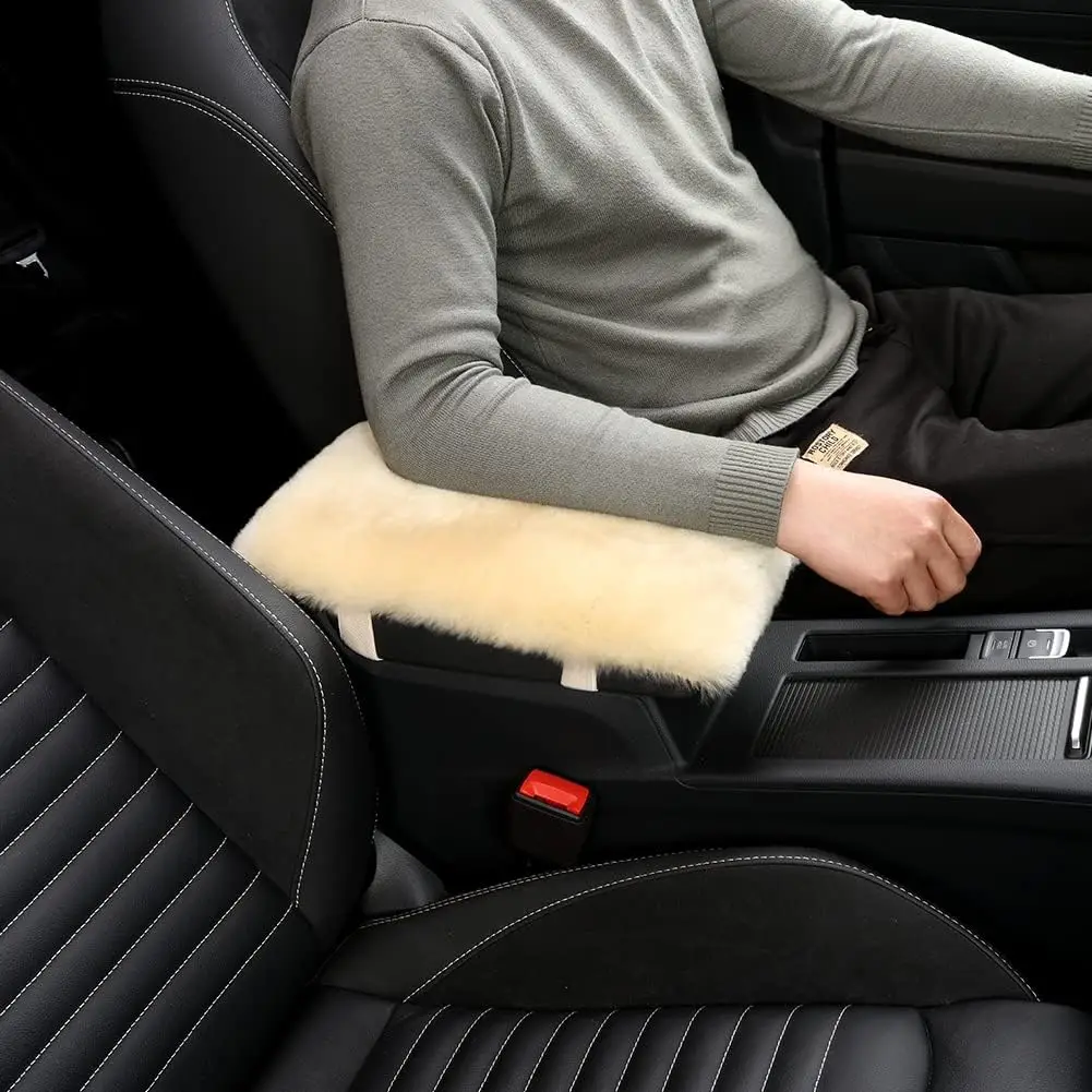

Armrest Cover Auto Center Armrest Cover Car Soft Console Pad Fluffy Wool Auto Center Console Cover