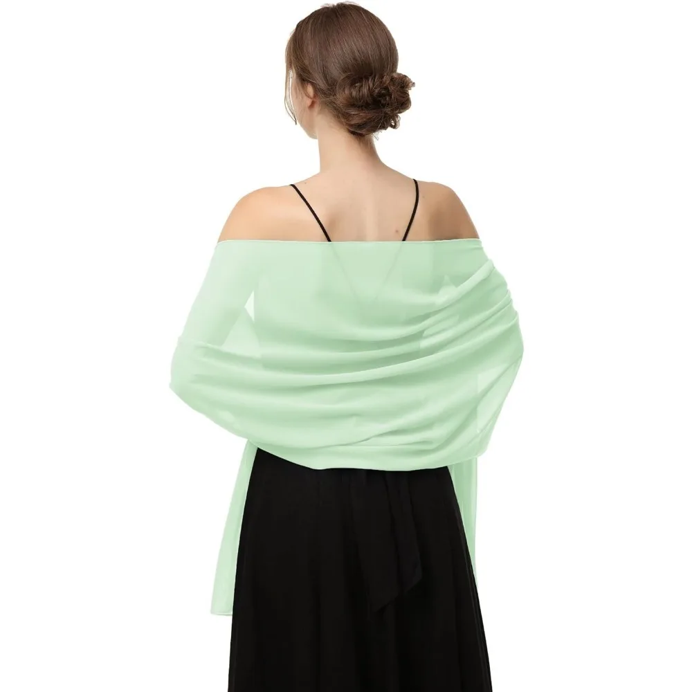 

Women's Shawls and Wraps for Evening Dress Chiffon Shawl Soft Elegant Silky Pashmina Wedding Bridal Scarf