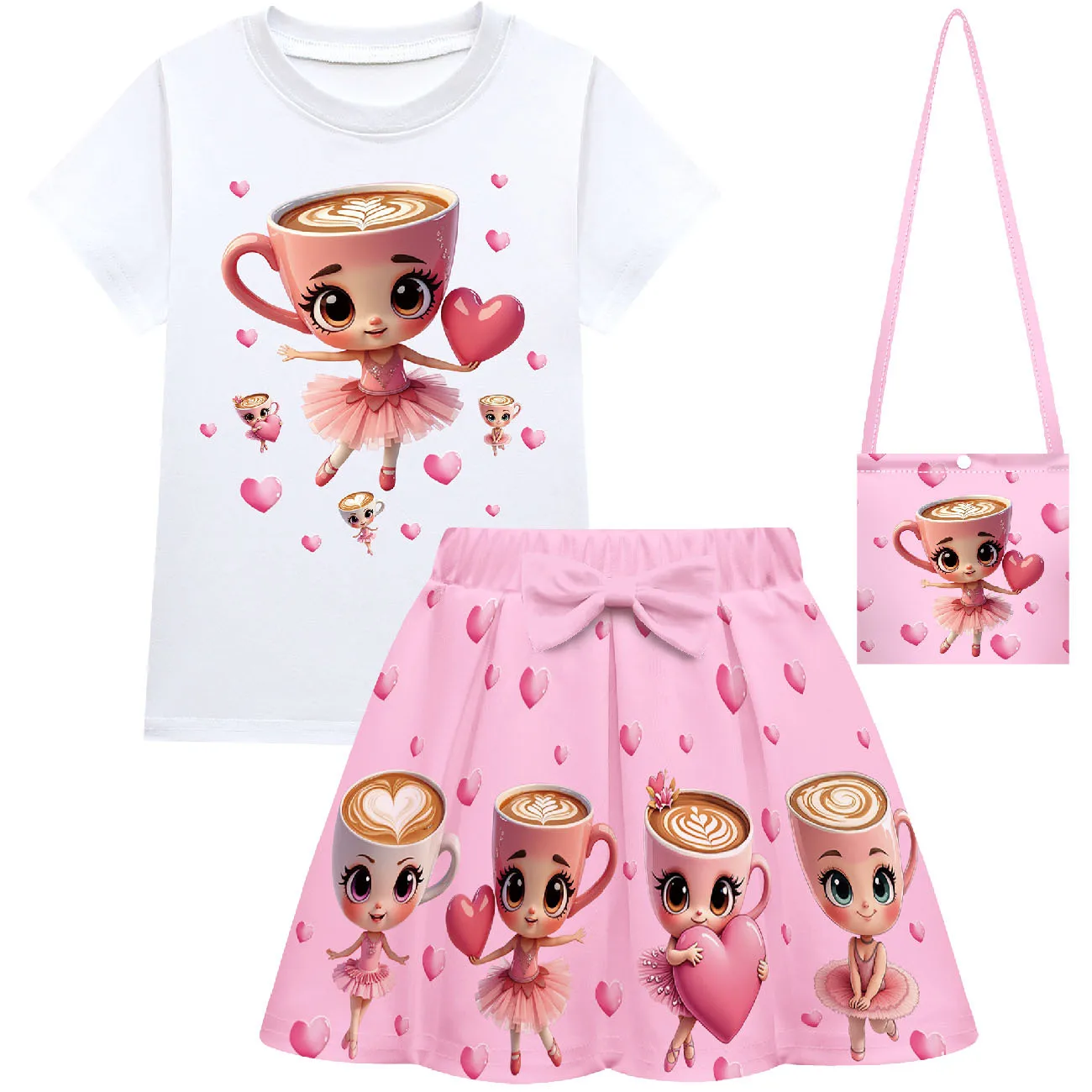 Kinder Cosplay Kostüm Tralalero Tralala Ballerina Capuccina Italienisches Brainrot Kleid Sommer Baby Mädchen T-Shirt Kleid mit Taschen
