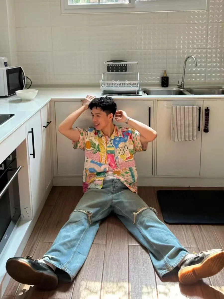 

Hawaii Loose Print Short Sleeve Shirt Men Women Summer Thin Tagkita Brand Fashion Top Oil Painting Print Casual Shirt