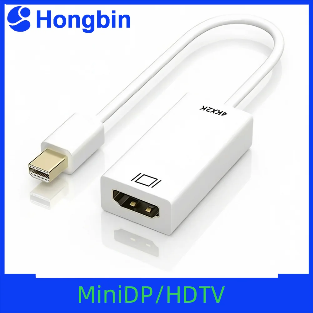Image of Mini-DP zu HDMI-Kompatibles Adapterkabel 4K HD Laptop zu TV Monitor Projektor Kompatibel Hochgeschwindigkeits-Digital-Audio-Video-Schnittstelle