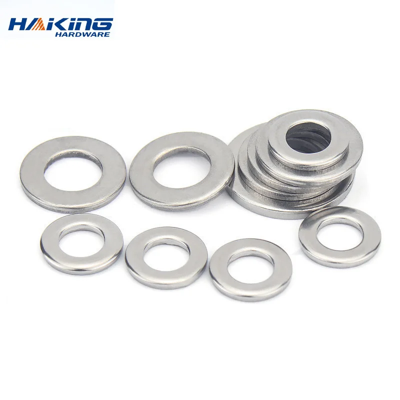 M1.6M3M2M2.5M4M5M6M8M10M12M16M20M24M27 GB97 A2 Spacer 304Stainless Steel Washer Plain Gasket for Screw Bolt Flat Metal M3Washer