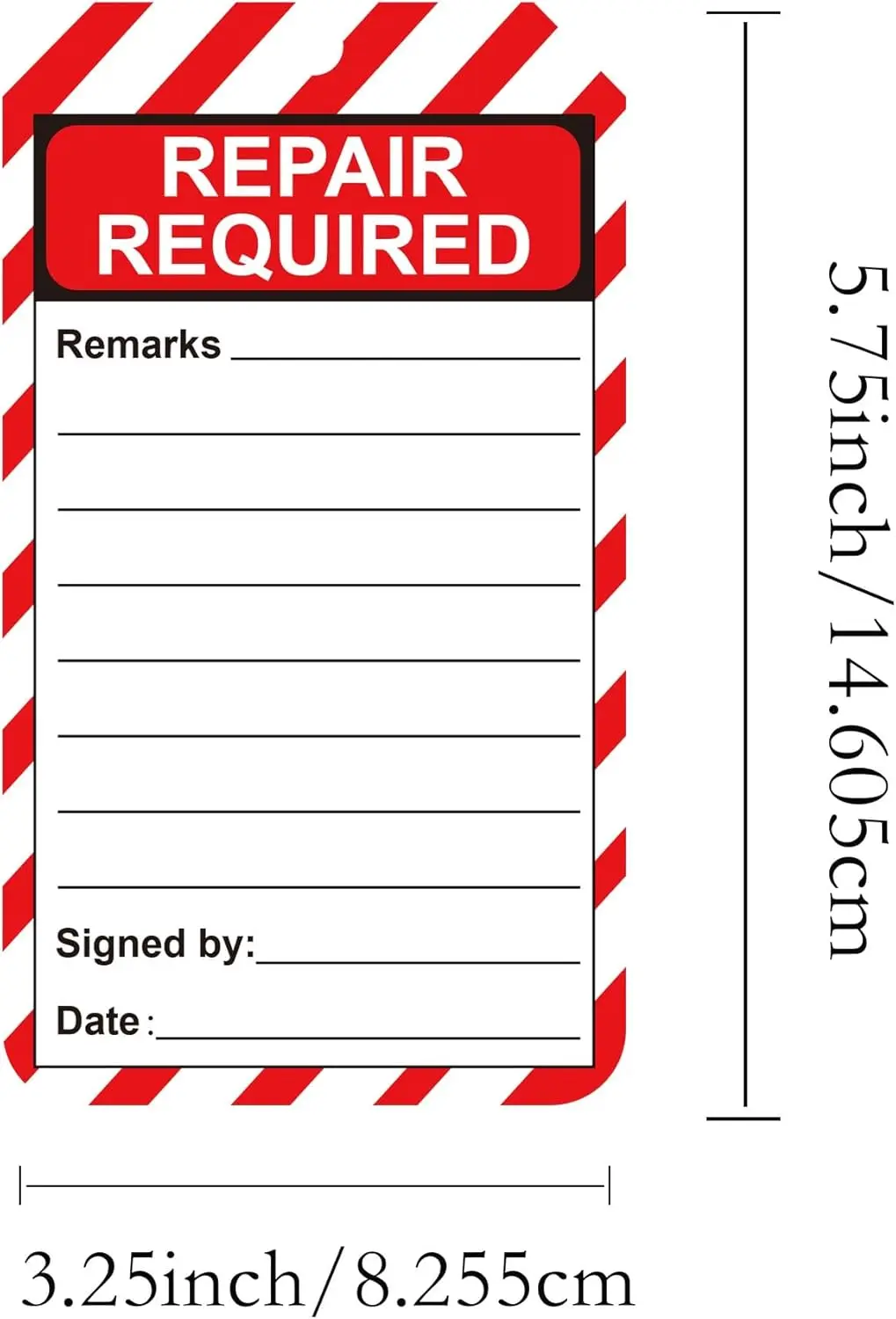 Repair Required Tags Red Service Tag with String - 3.25 x 5.75 Inch Mechanic Maintenance Paper Label for Office, Warehouse, Cons