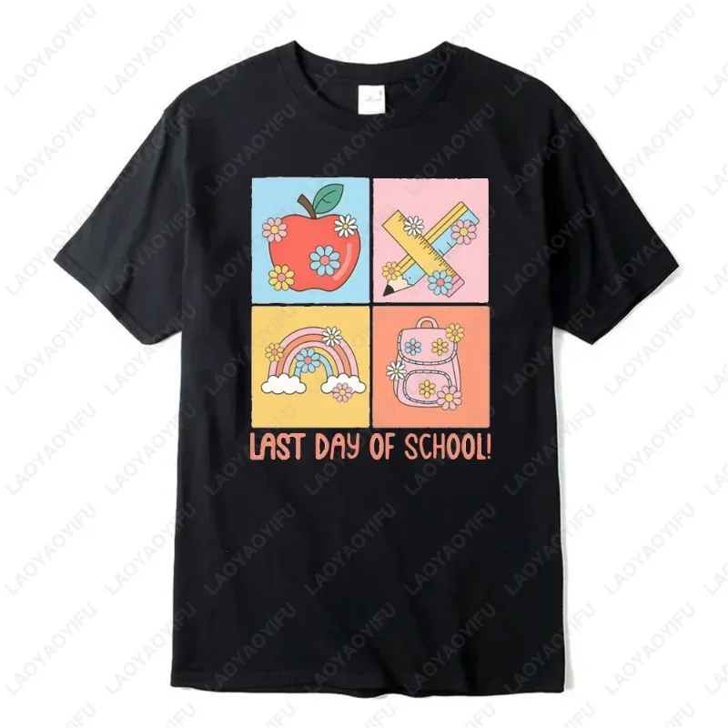 

Teacher End Year Student Present Last Day School tShirt Graduation Gift Wear camisetas Celebration Back School Memory cotton Top