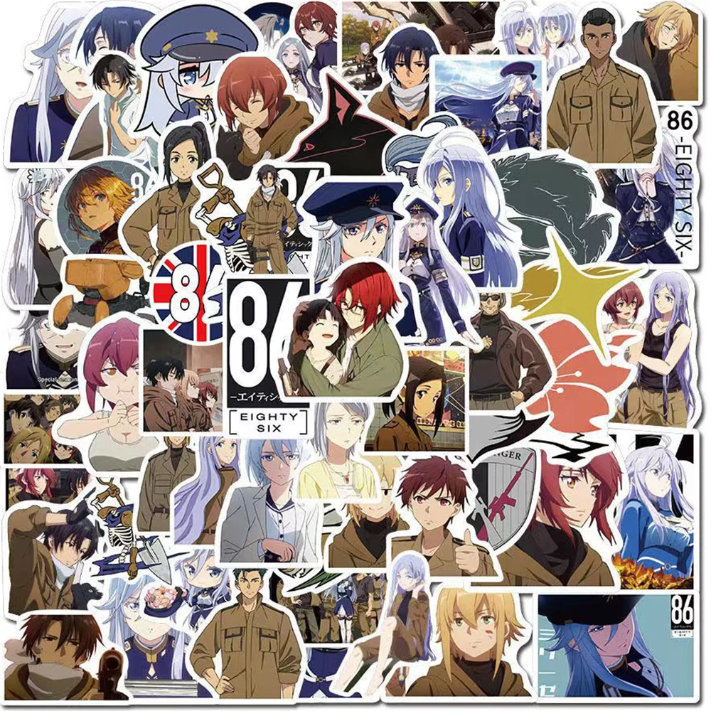 

10/30/50pcs Shinei 86 Eighty Six Stickers Vladilena Anime Sticker Skateboard Bike Phone Water Bottle Wall Cool Toy Decals Gift