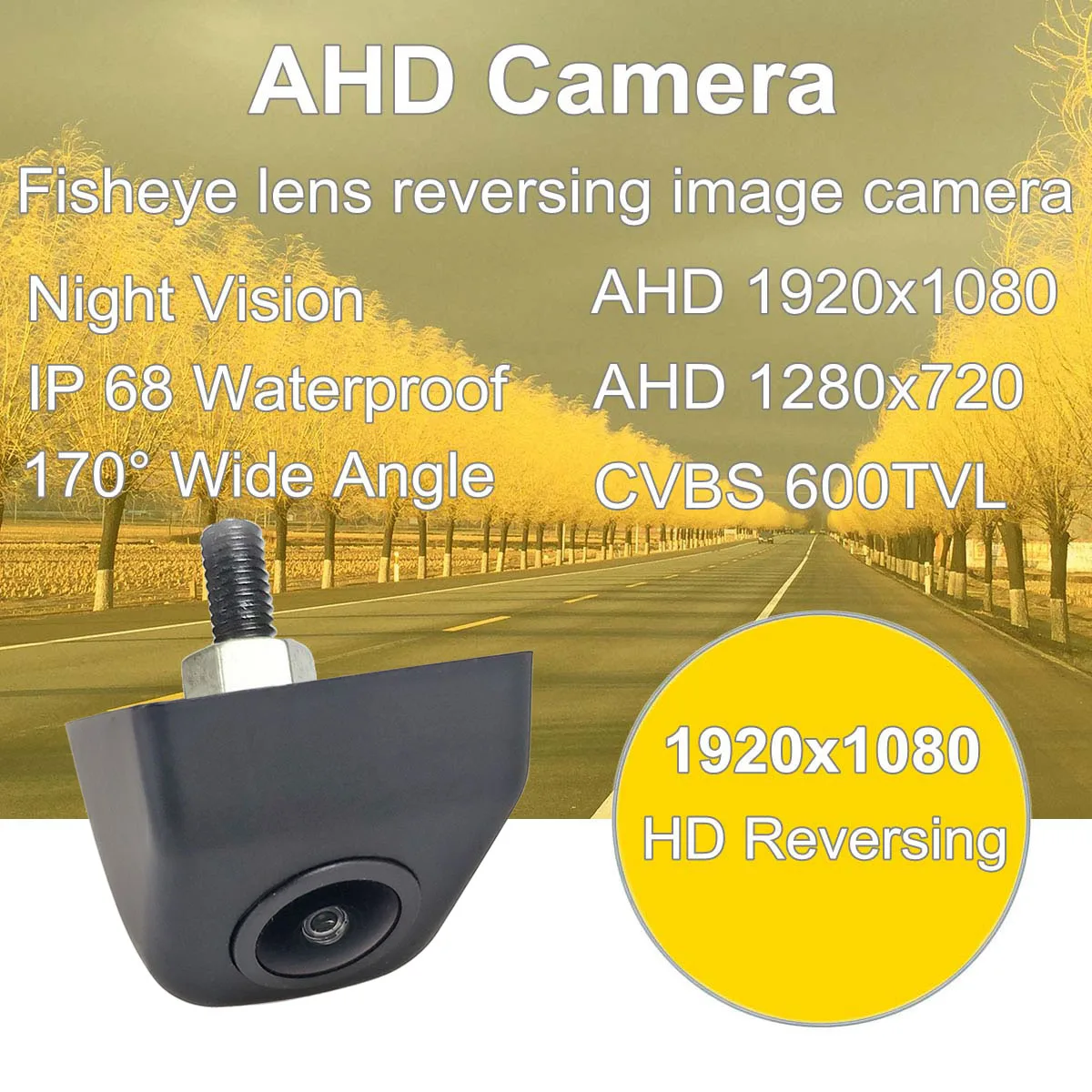 

DIYKIT AHD 1920x1080P Backup Car Camera 170 Degree Fish Eye Lens Starlight Night Vision HD Vehicle Rear View Camera