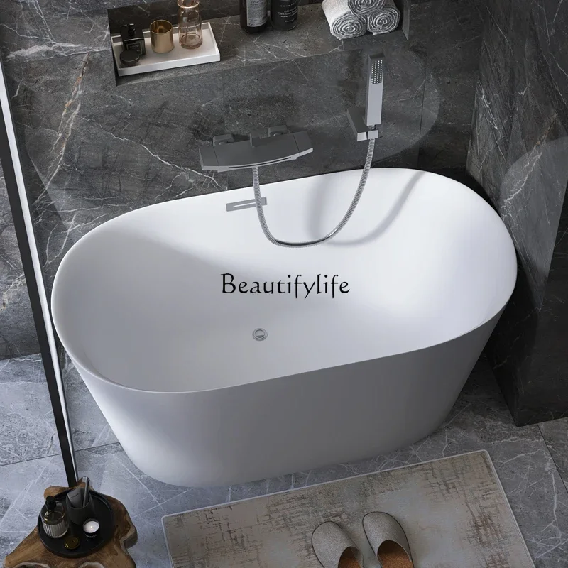 66.Artificial stone acrylic double bathtub adult home surfing massage constant temperature heating