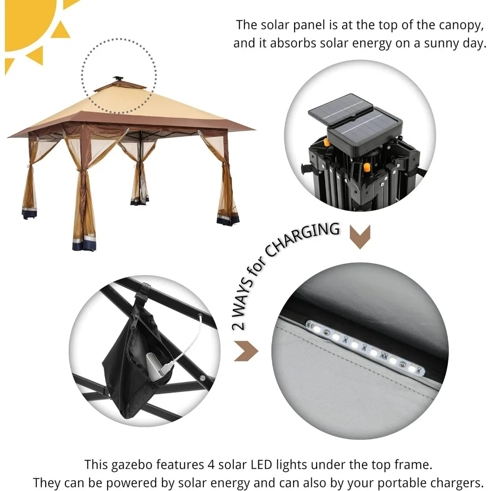 Pop Up Gazebo Polyester Canopy Tent