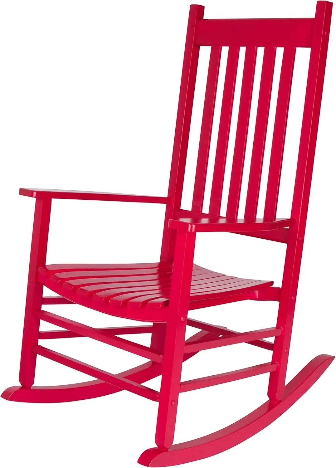 Vermont Porch Rocker, High Back Wood Rocking Chair, Chili Pepper